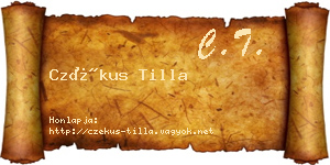 Czékus Tilla névjegykártya
